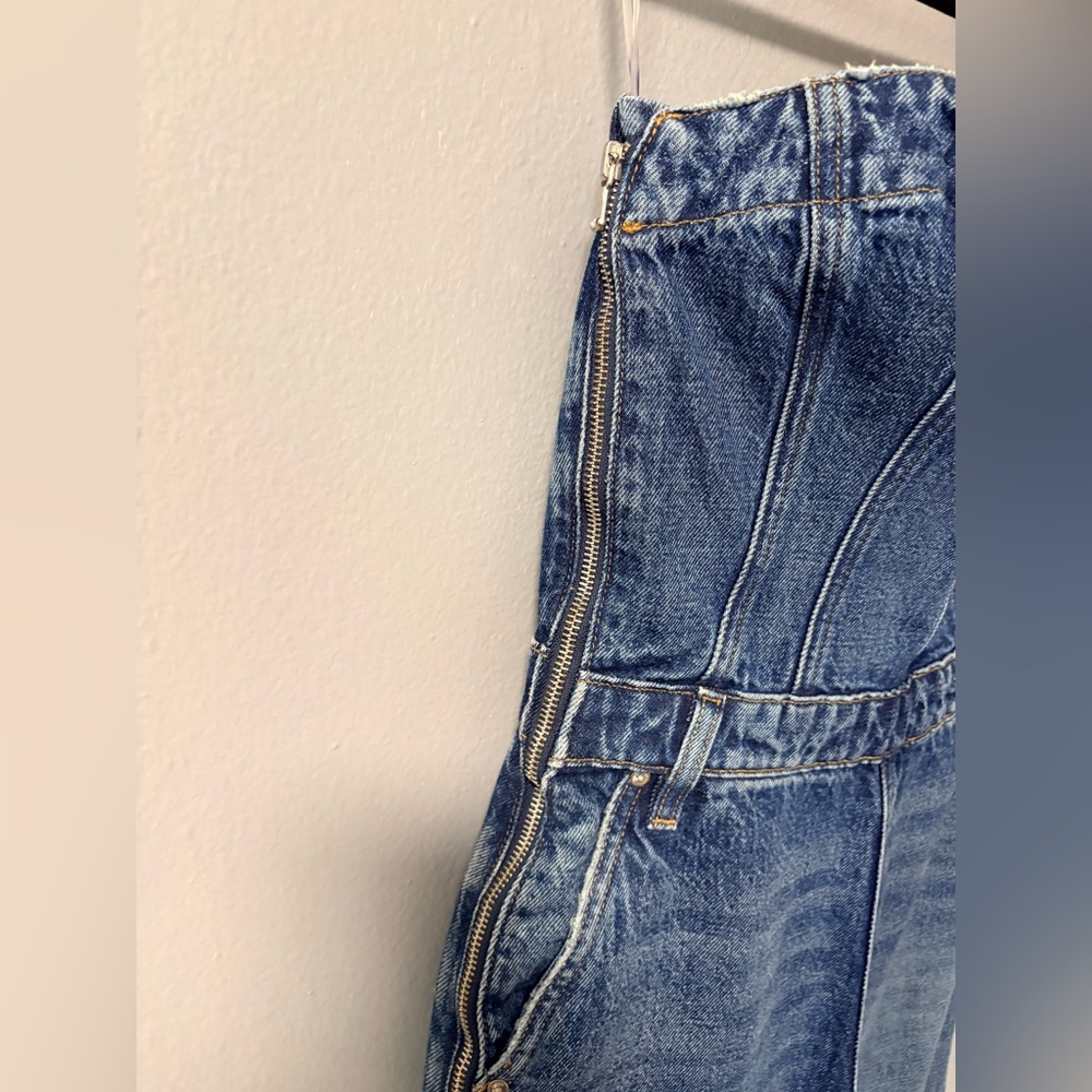 NWT Hudson The Creator Sweetheart Denim Wide Leg Jumpsuit in Stone Blue. Size 25 - Picture 10 of 15
